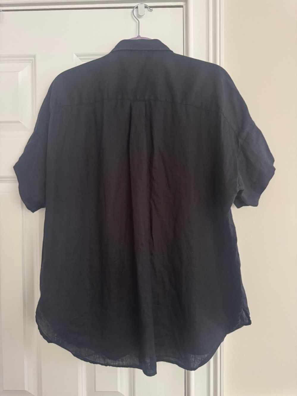 Lauren Ralph Lauren Polo Black Linen Dolman Short-Sleeve Button-Front Shirt XL - Picture 6 of 8